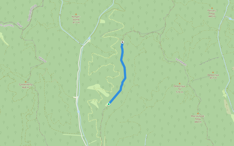 Patak-verő-bérc walking route map in Bükkszenterzsébet