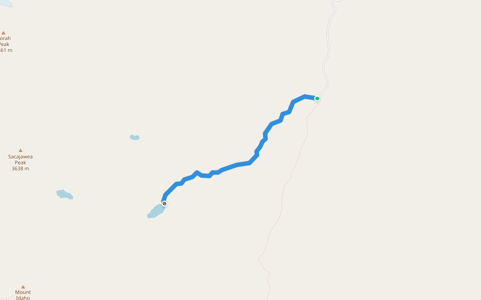 Merriam Lake Trail walking route map in May