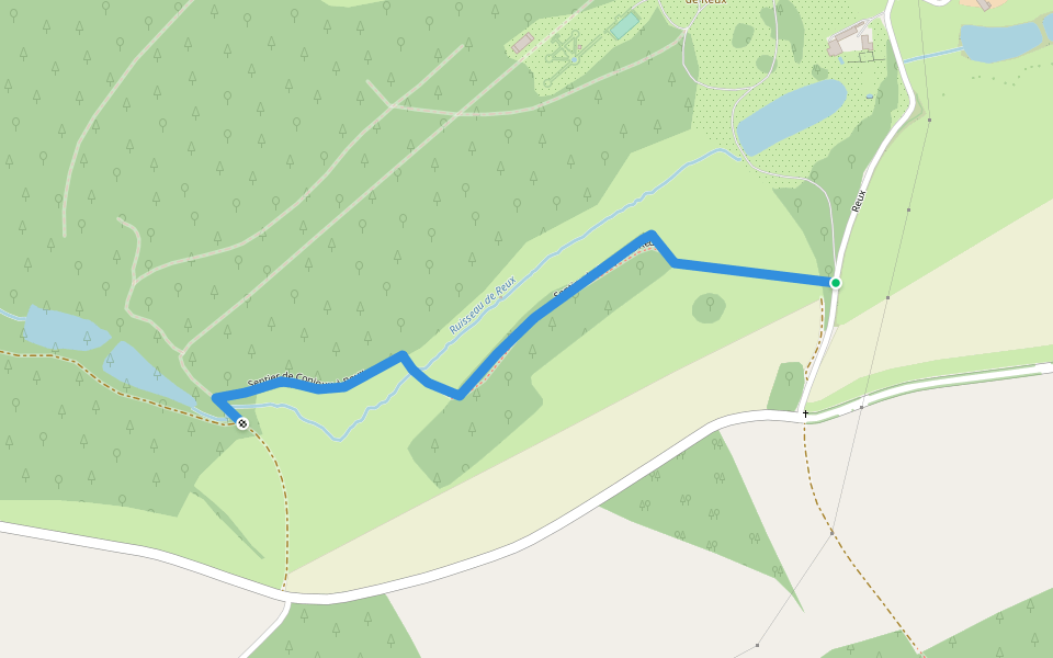 Sentier de Conjoux à Reux walking route map in Ciney