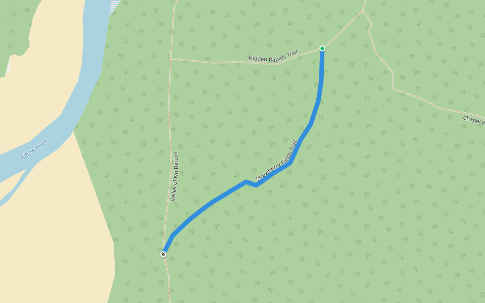 Strawberry Fields Trail walking route map in Redwood Meadows