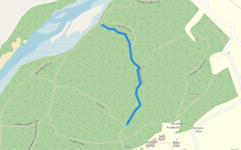 Spruce Grove walking route map in Redwood Meadows