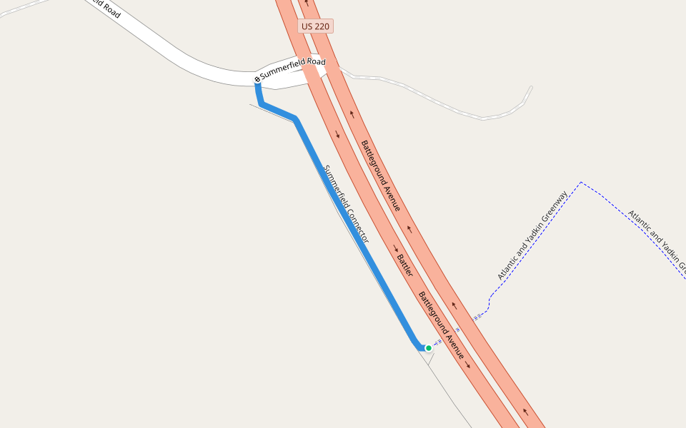 Summerfield Connector walking route map in Summerfield