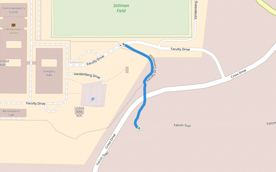 Faculty Dr Connector walking route map in Air Force Academy