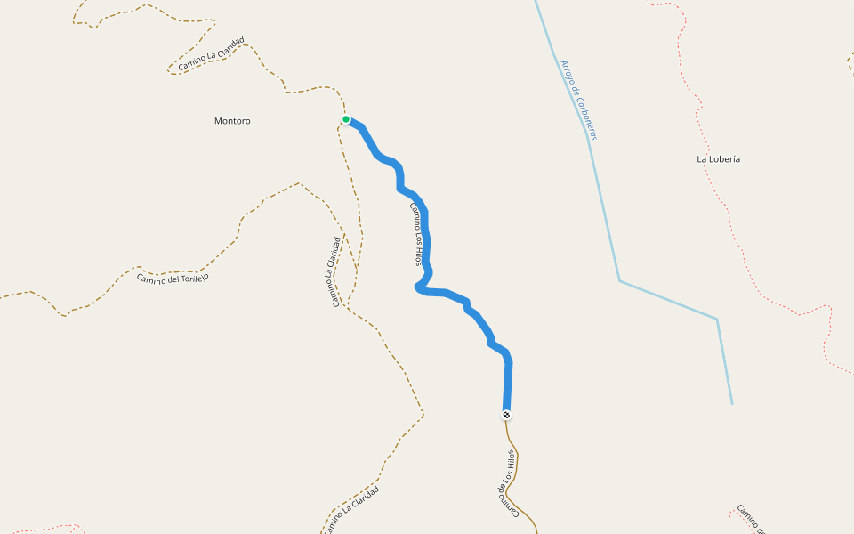 Camino La Mamola walking route map in Gaucín