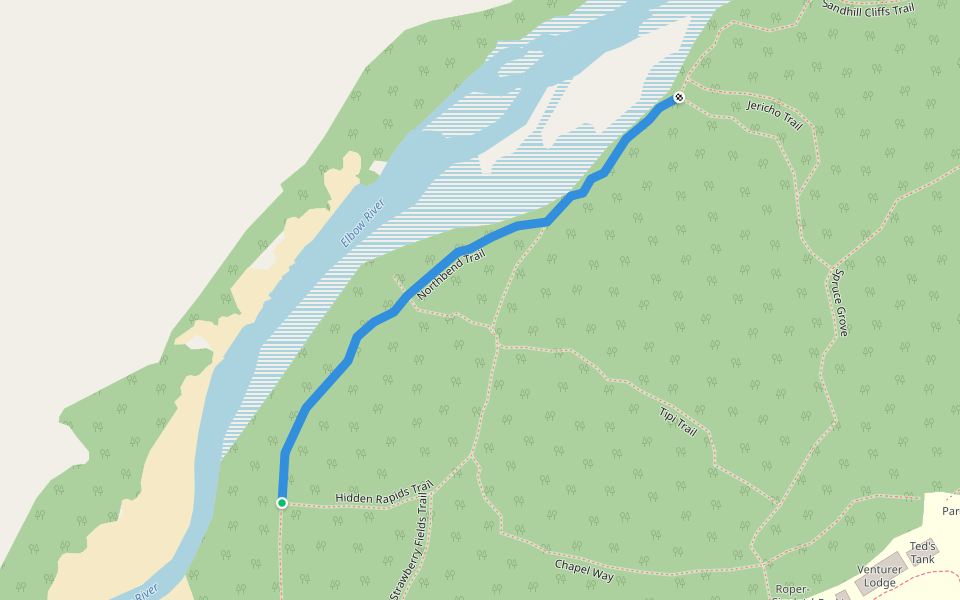Northbend Trail walking route map in Redwood Meadows