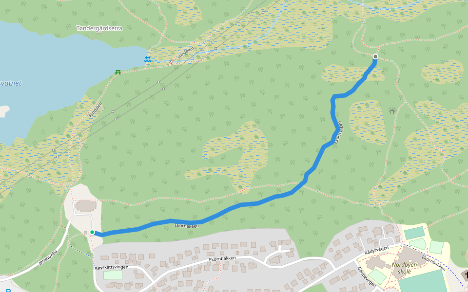 Ekornalléen walking route map in Molde