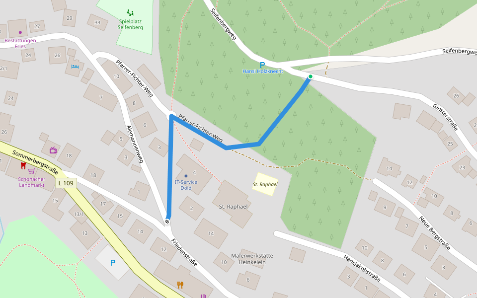 Pfarrer-Fichter-Weg walking route map in Schonach im Schwarzwald