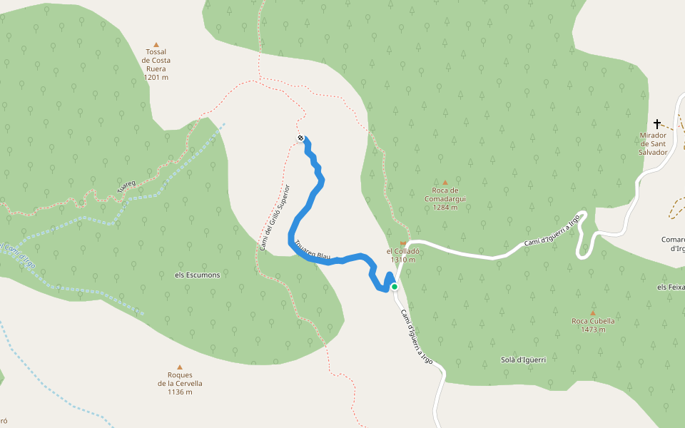 Touareg Blau walking route map in El Pont de Suert