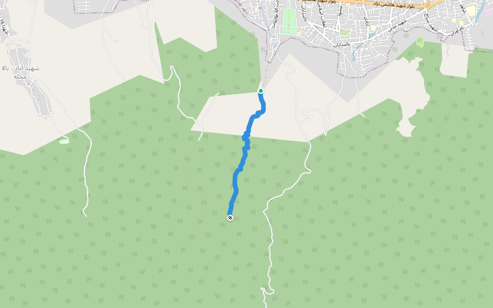 مسیر آبشار سنگ نو walking route map in Behshahr