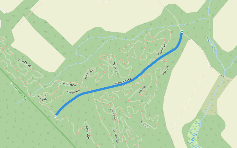 Pierre-Harvey walking route map in Oka