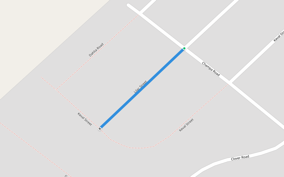 Lilac Street walking route map in KwaDukuza