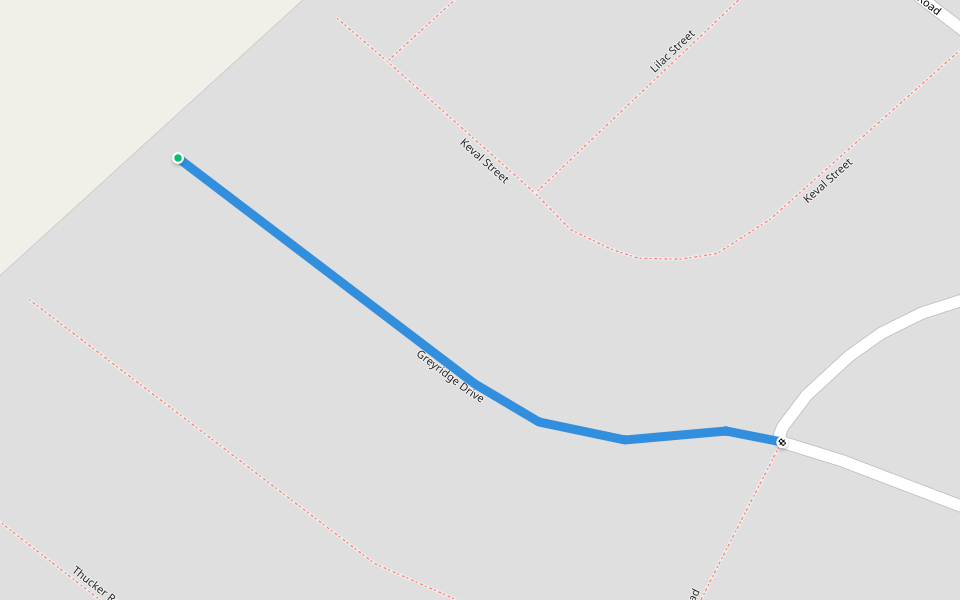 Greyridge Drive walking route map in KwaDukuza