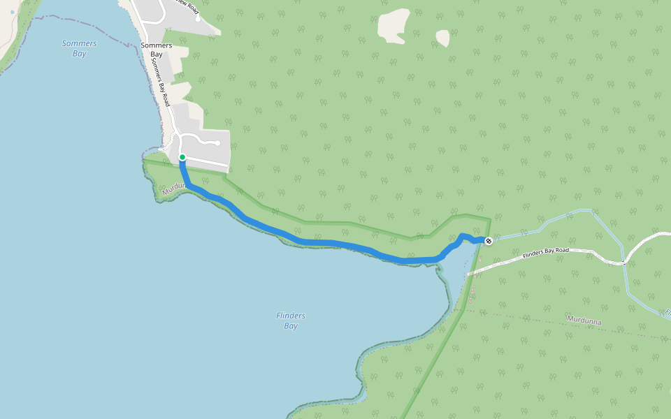 Flinders Creek Track walking route map in Murdunna