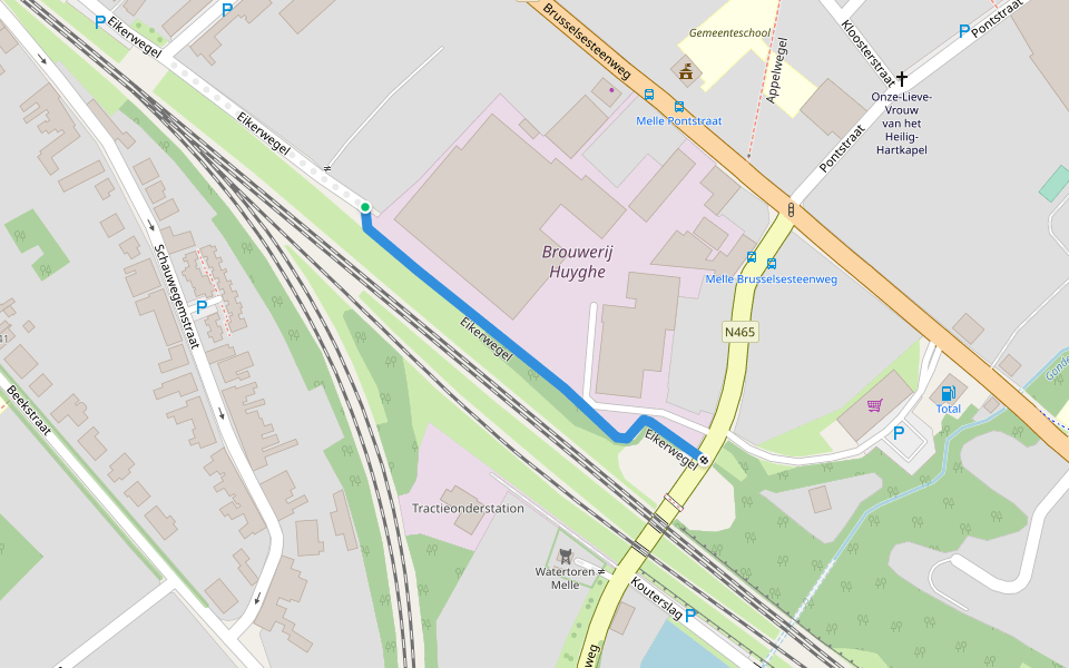 Eikerwegel walking route map in Melle