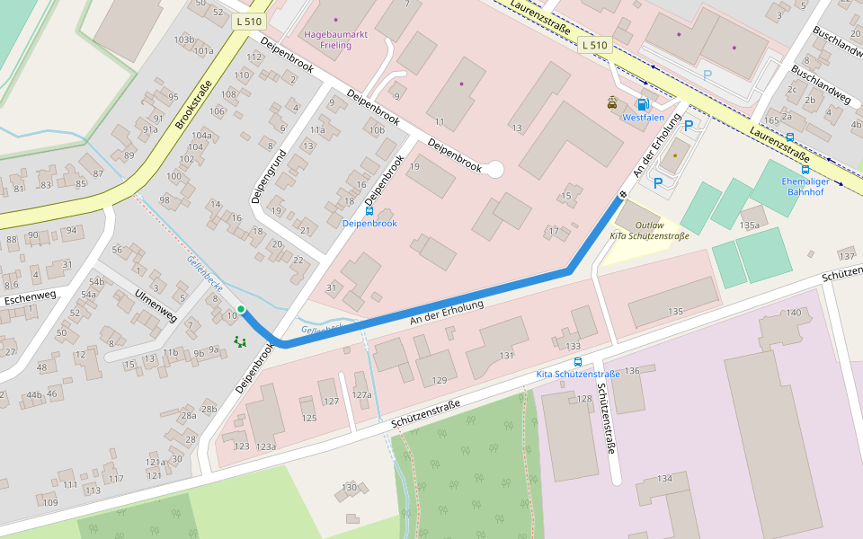 An der Erholung walking route map in Ochtrup