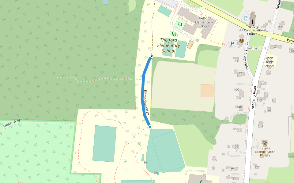 Elementary Trail walking route map in Thetford