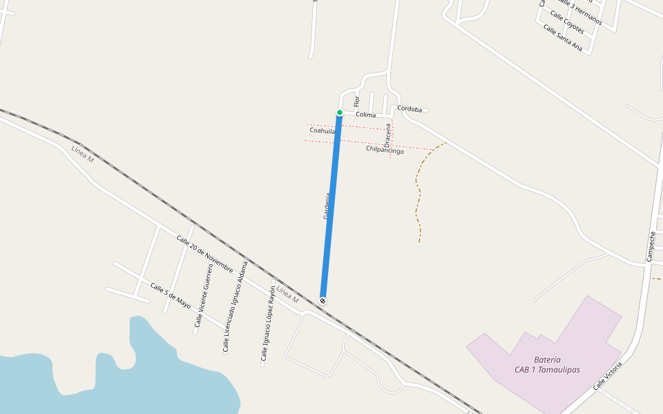 Gardenia walking route map in Altamira