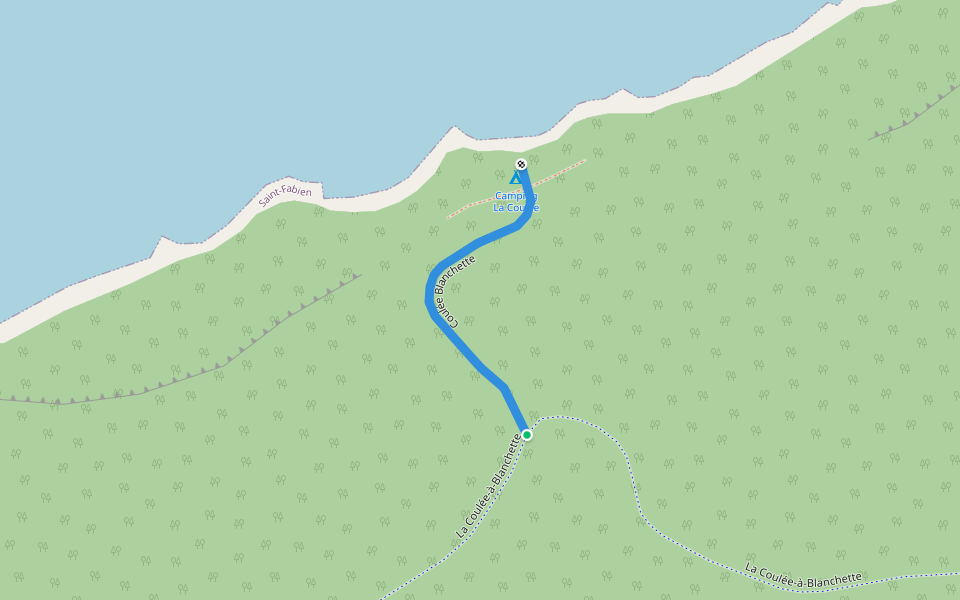 Coulée Blanchette walking route map in Saint-Fabien