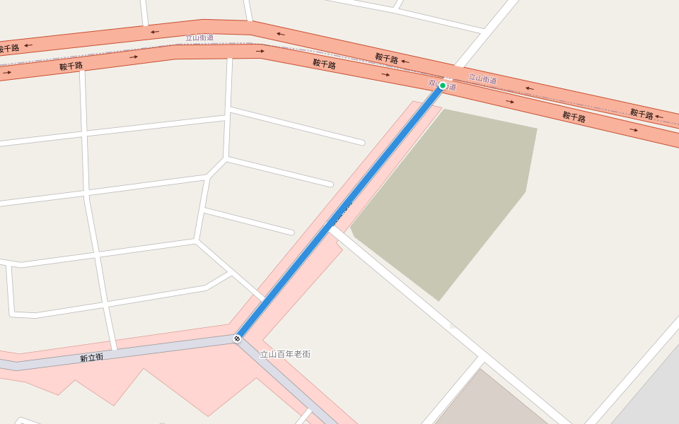友爱北街 walking route map in An Shan Shi