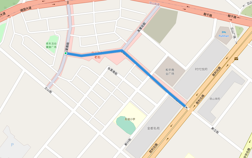 新立街 walking route map in An Shan Shi