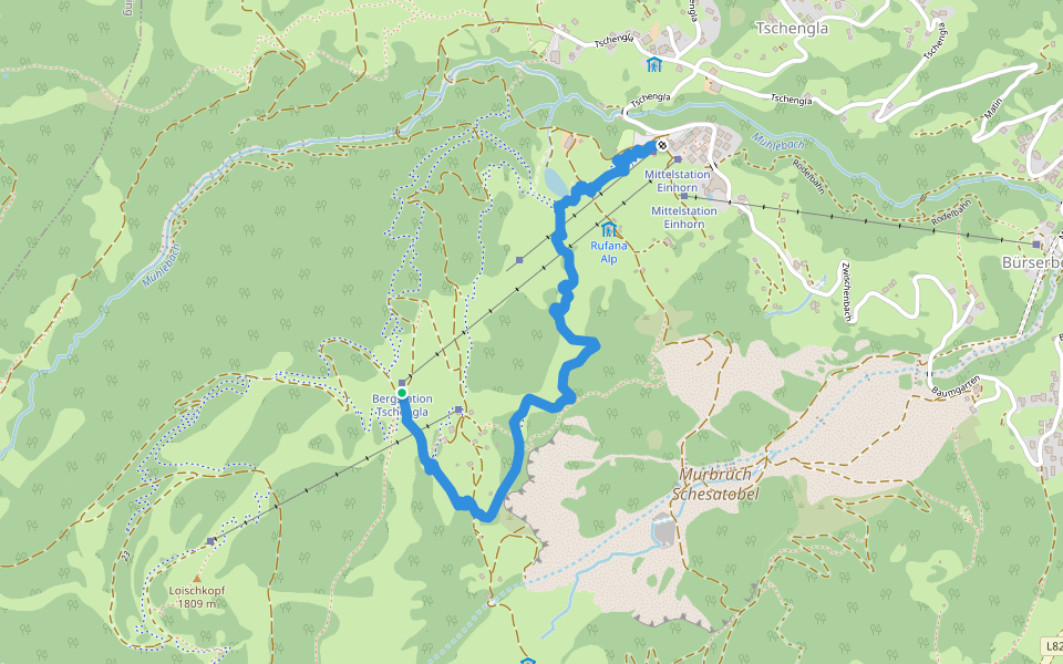 ST-01 Tschengla Unchained walking route map in Bürserberg