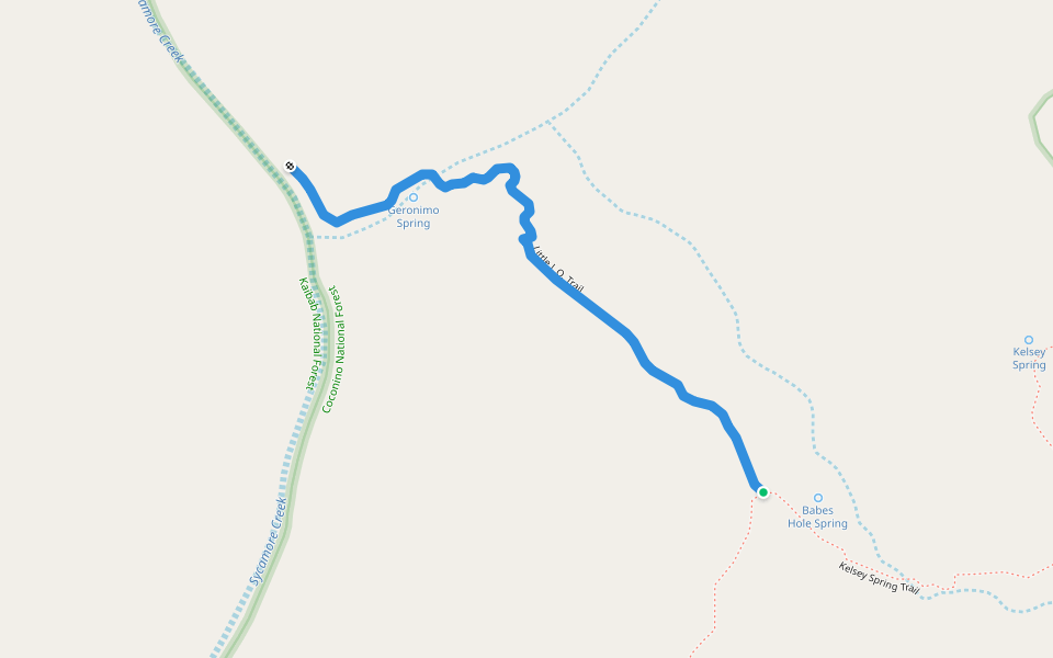 Little L.O. Trail walking route map in Williams
