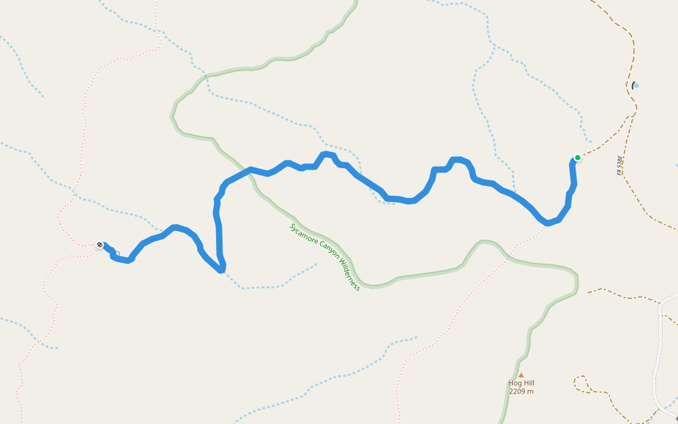 Dorsey Spring walking route map in Williams