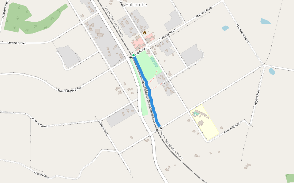 Halcombe Community Walkway walking route map in Halcombe