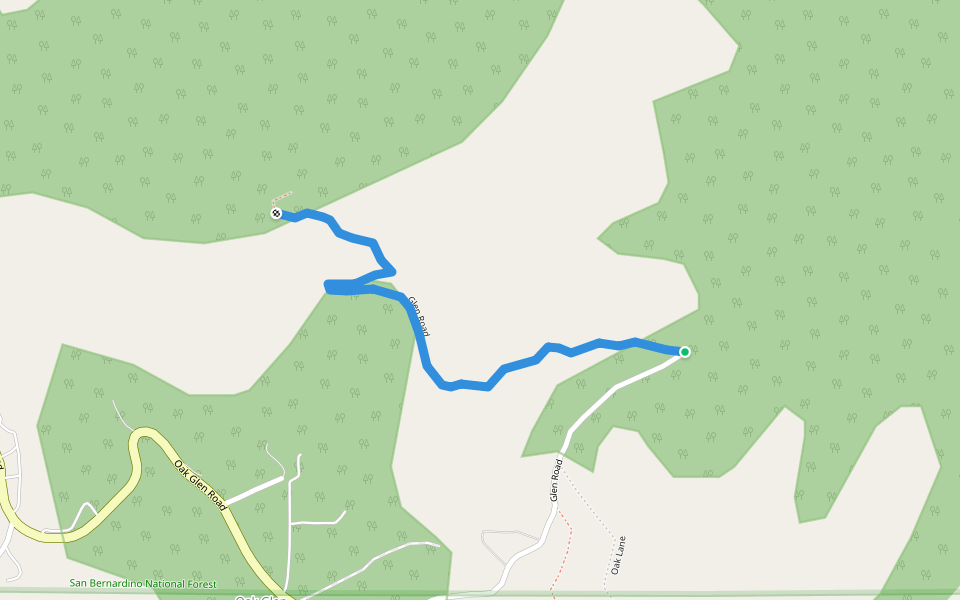Glen Road walking route map in Oak Glen