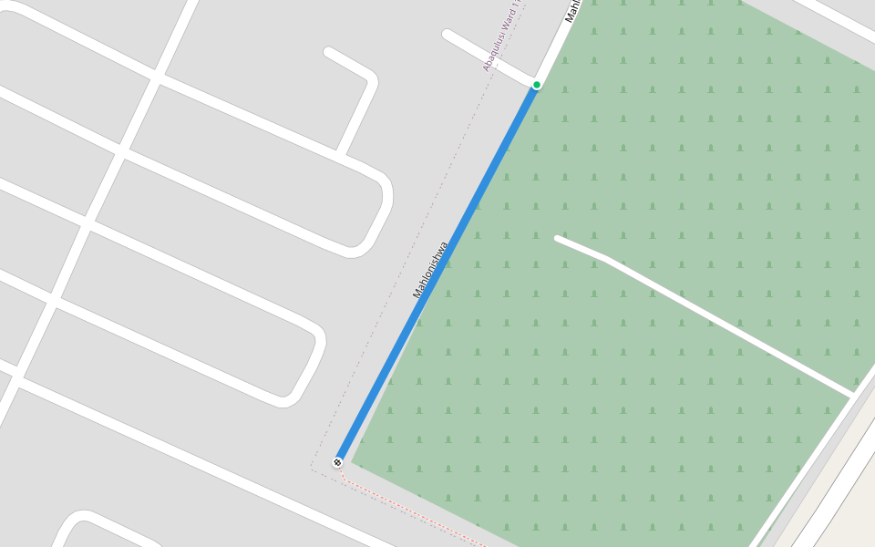 Mahlonishwa walking route map in Vryheid