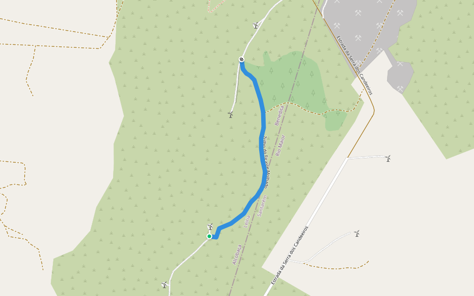 Trilho do Ficaste Molhado walking route map in Benedita