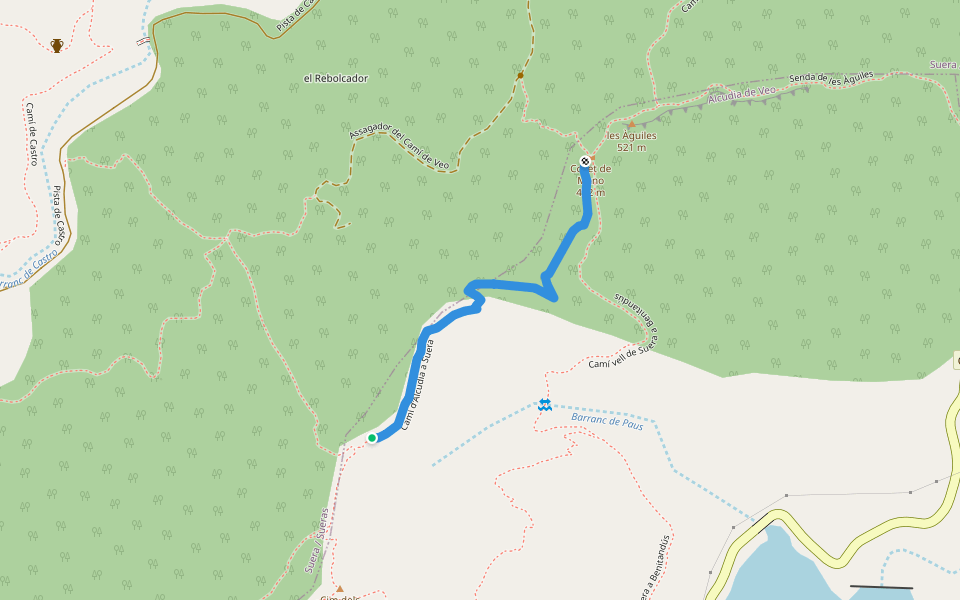 Camí d'Alcudia a Suera walking route map in L'Alcúdia de Veo