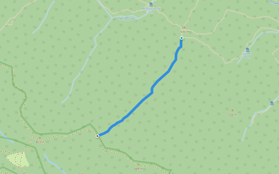 елезаметная труднопроходимая walking route map in Novosadovyy