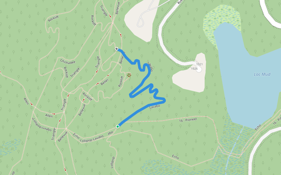 Lavabo walking route map in Morin-Heights