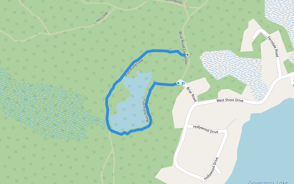Fish Pong Loop walking route map in Raymond