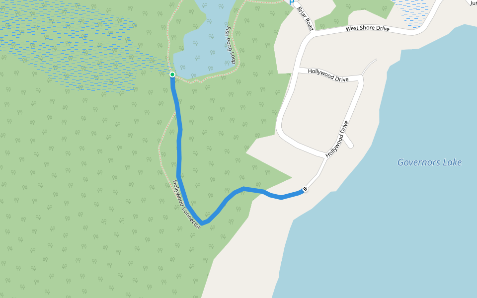 Hollywood Connector walking route map in Raymond