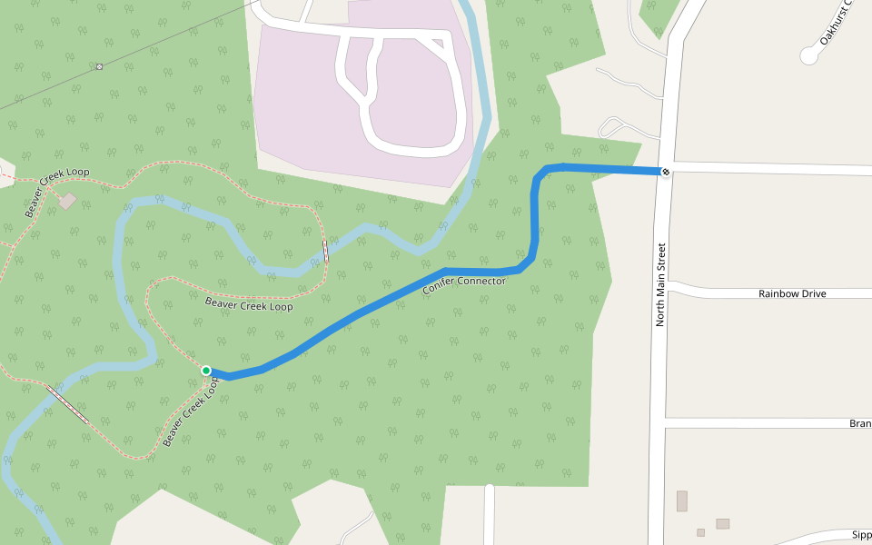 Conifer Connector walking route map in Amherst