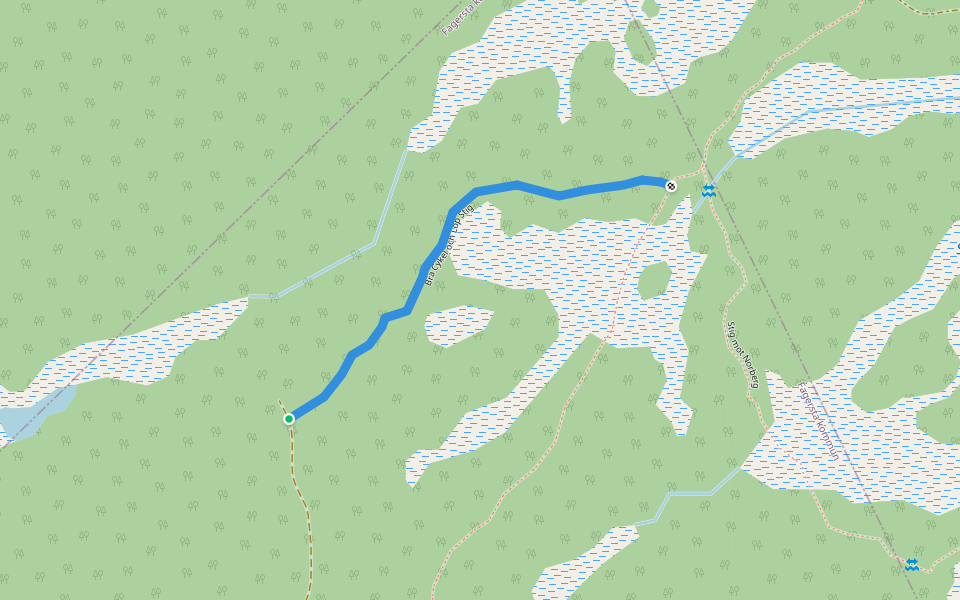 Bra Cykel och Löp Stig walking route map in Fagersta