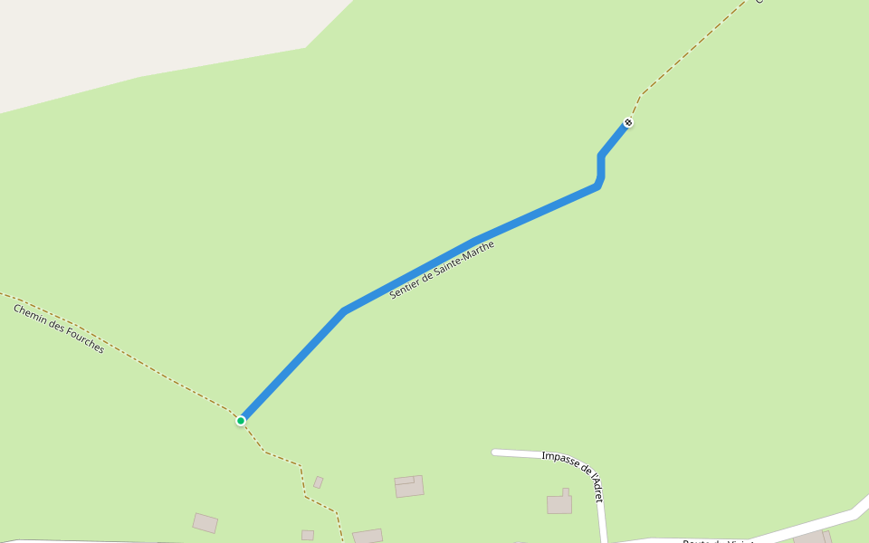 Sentier de Sainte-Marthe walking route map in Authon