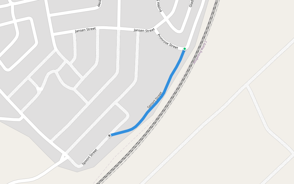 Spoort Street walking route map in Griekwastad