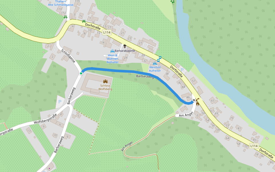 Barbaraweg walking route map in Krems an der Donau