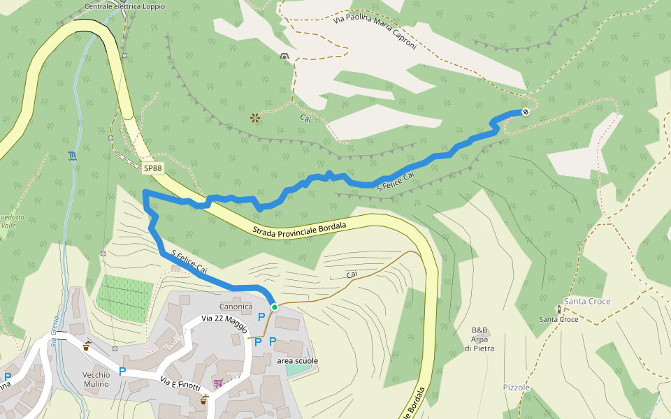 S.Felice-Cai walking route map in Valle San Felice