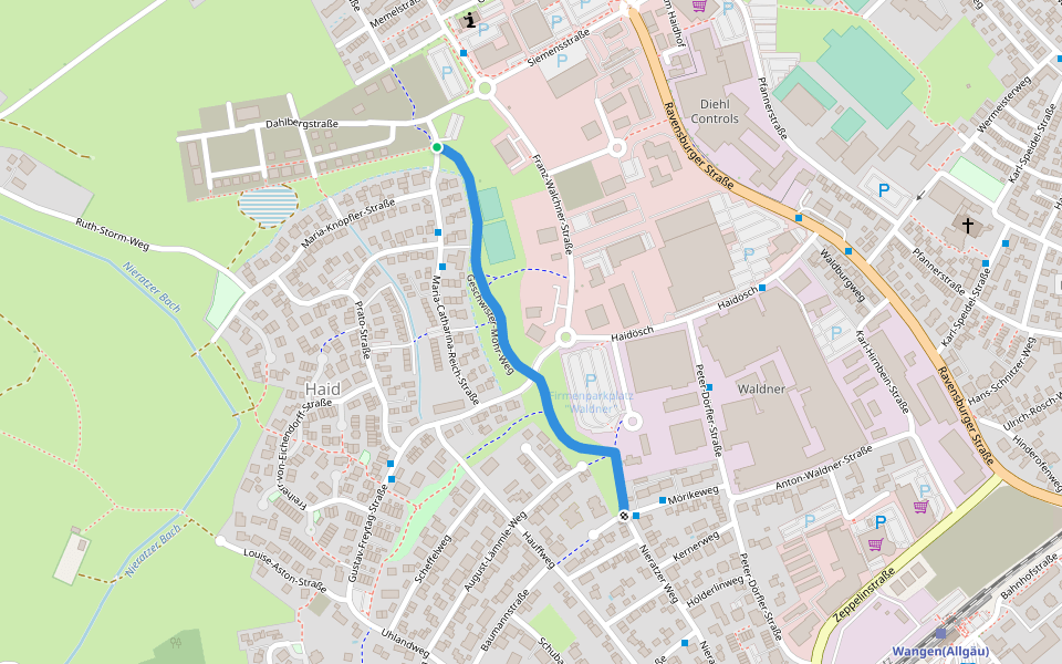 Geschwister-Mohr-Weg walking route map in Wangen im Allgäu