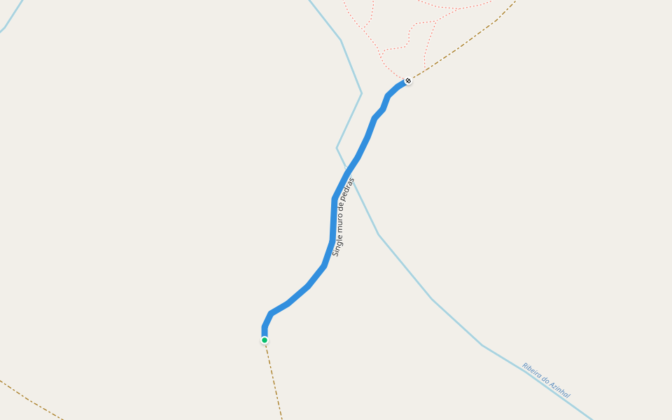 Single muro de pedras walking route map in Santa Cruz