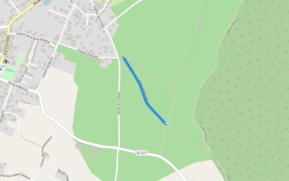 Voie Communale walking route map in Brissac-Loire-Aubance