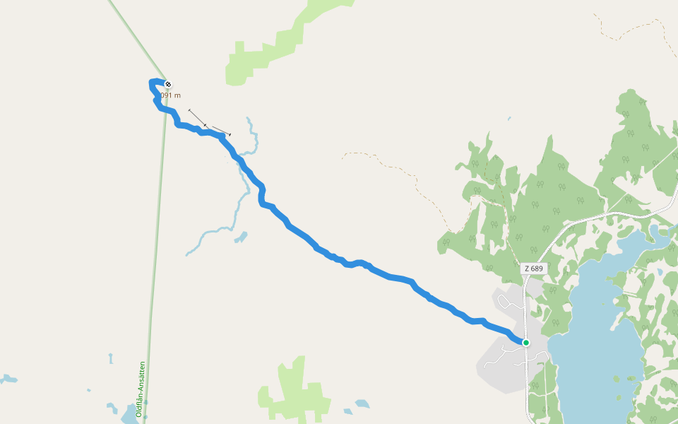 Blomsterleden walking route map in Bakvattnet