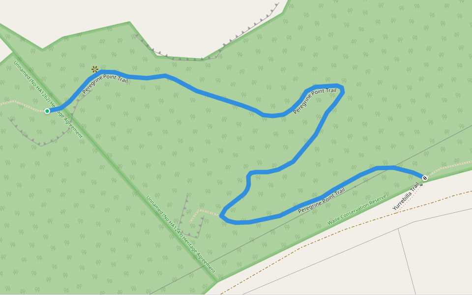 Peregrine Point Trail walking route map in Brown Hill Creek