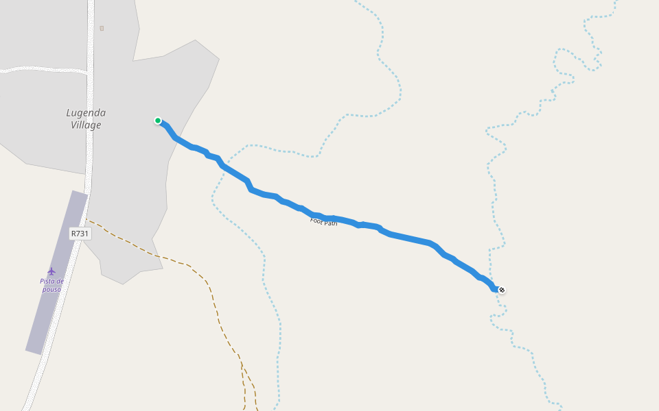 Foot Path walking route map in Macanhola
