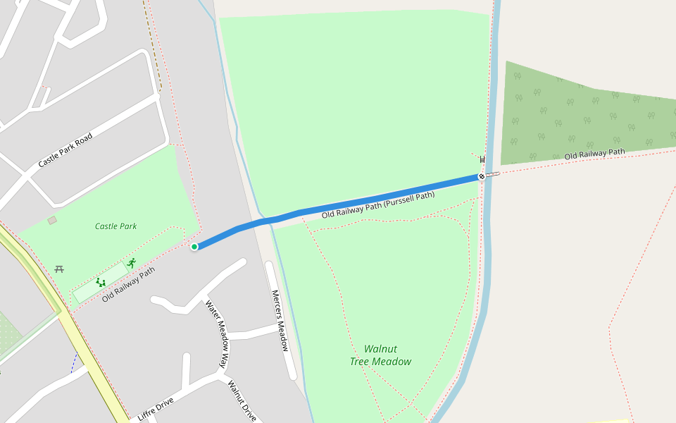 Old Railway Path (Purssell Path) walking route map in Wendover