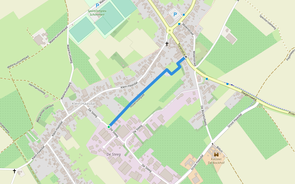 Hovenvoetpad walking route map in Schimmert